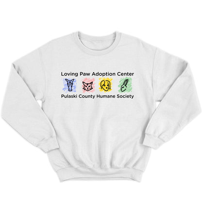 Loving Paws Adoption Center Logo - Adult Unisex Crewneck Sweatshirt