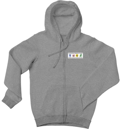 Loving Paws Adoption Center Logo - Adult Unisex Full-Zip Hoodie Sweatshirt