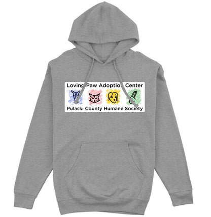 Loving Paws Adoption Center Logo - Adult Unisex Hoodie