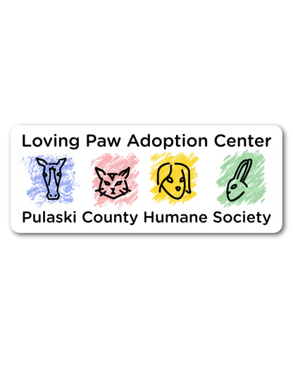 Loving Paws Adoption Center Logo - Kiss Cut Sticker