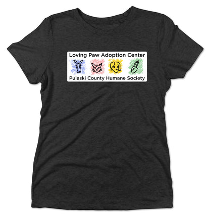 Loving Paws Adoption Center Logo - Women's Tri-Blend T-Shirt