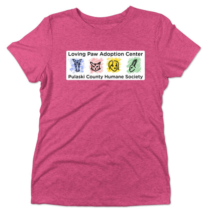 Loving Paws Adoption Center Logo - Women's Tri-Blend T-Shirt