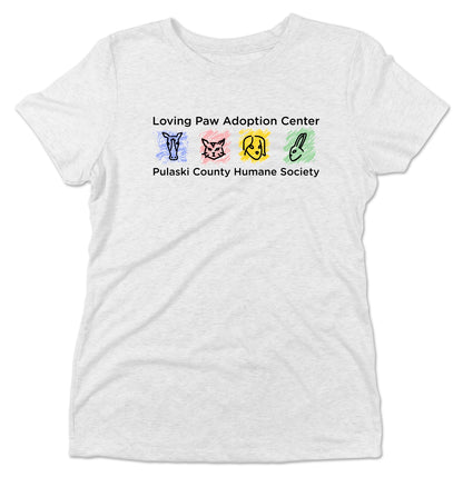 Loving Paws Adoption Center Logo - Women's Tri-Blend T-Shirt