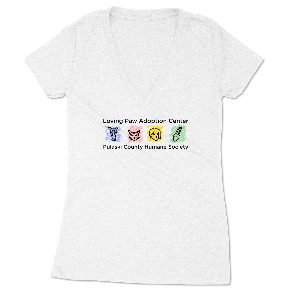 Loving Paws Adoption Center Logo - Women's V-Neck Tri-Blend T-Shirt