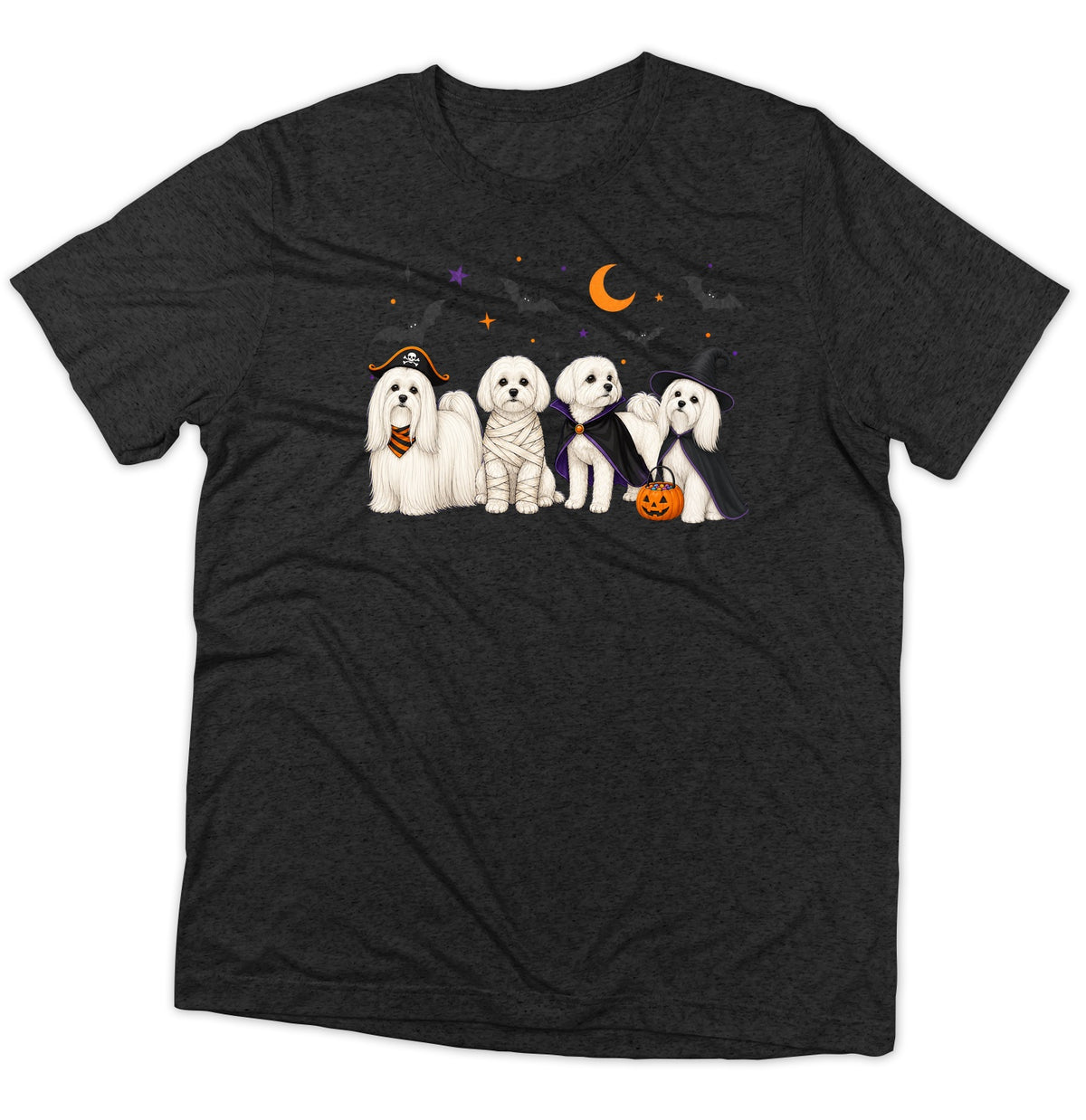 Maltese Halloween Lineup - Adult Tri-Blend T-Shirt