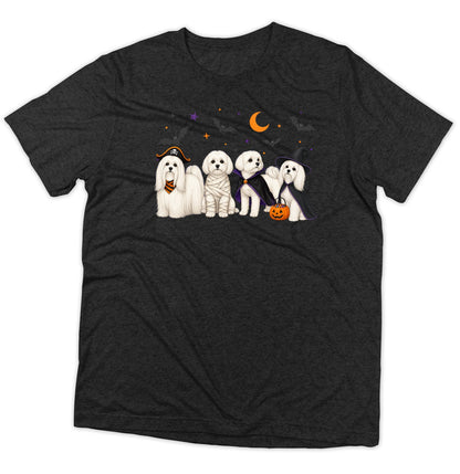 Maltese Halloween Lineup - Adult Tri-Blend T-Shirt