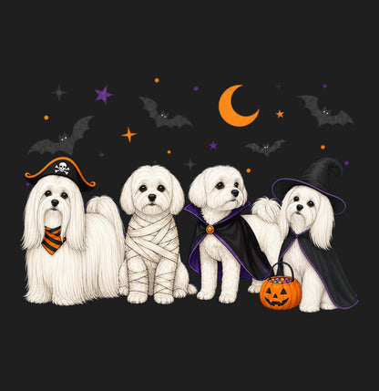 Maltese Halloween Lineup - Adult Tri-Blend T-Shirt