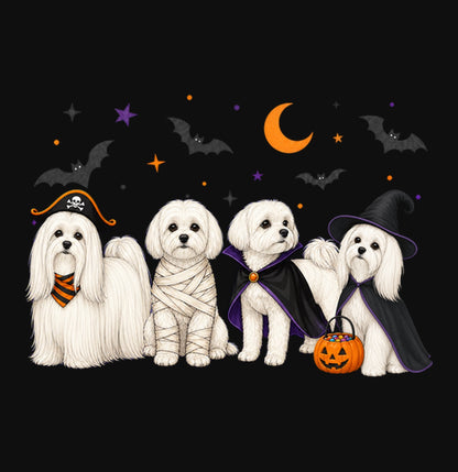 Maltese Halloween Lineup - Adult Unisex Crewneck Sweatshirt