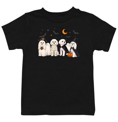 Maltese Halloween Lineup - Kids Unisex T-Shirt