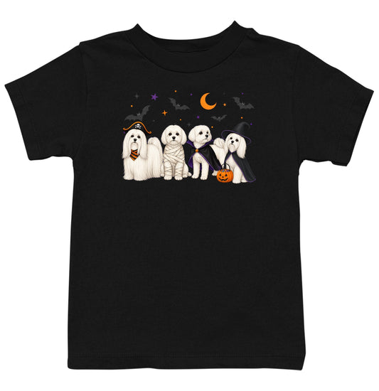Maltese Halloween Lineup - Kids Unisex T-Shirt