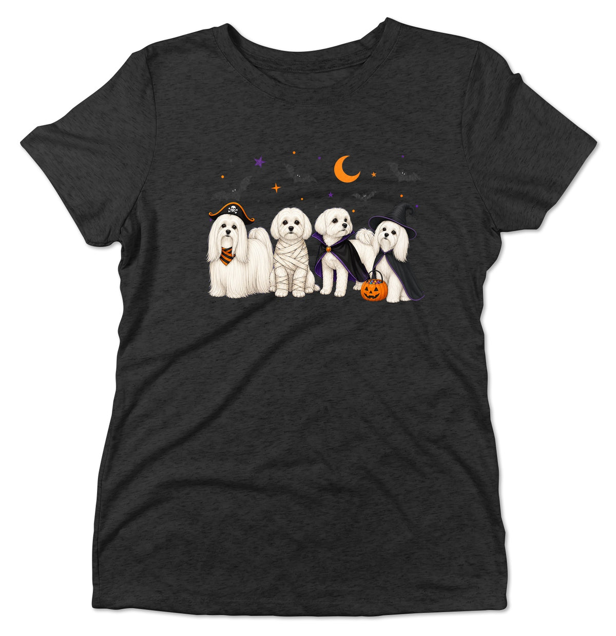 Maltese Halloween Lineup - Women's Tri-Blend T-Shirt