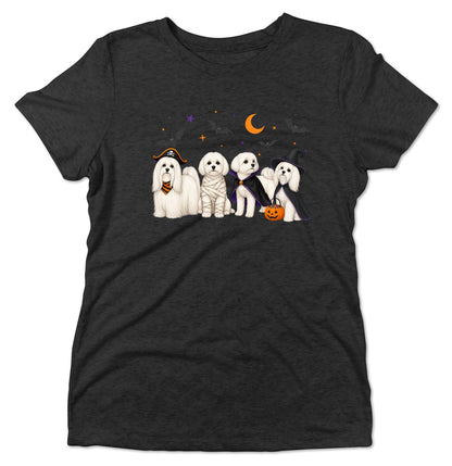 Maltese Halloween Lineup - Women's Tri-Blend T-Shirt