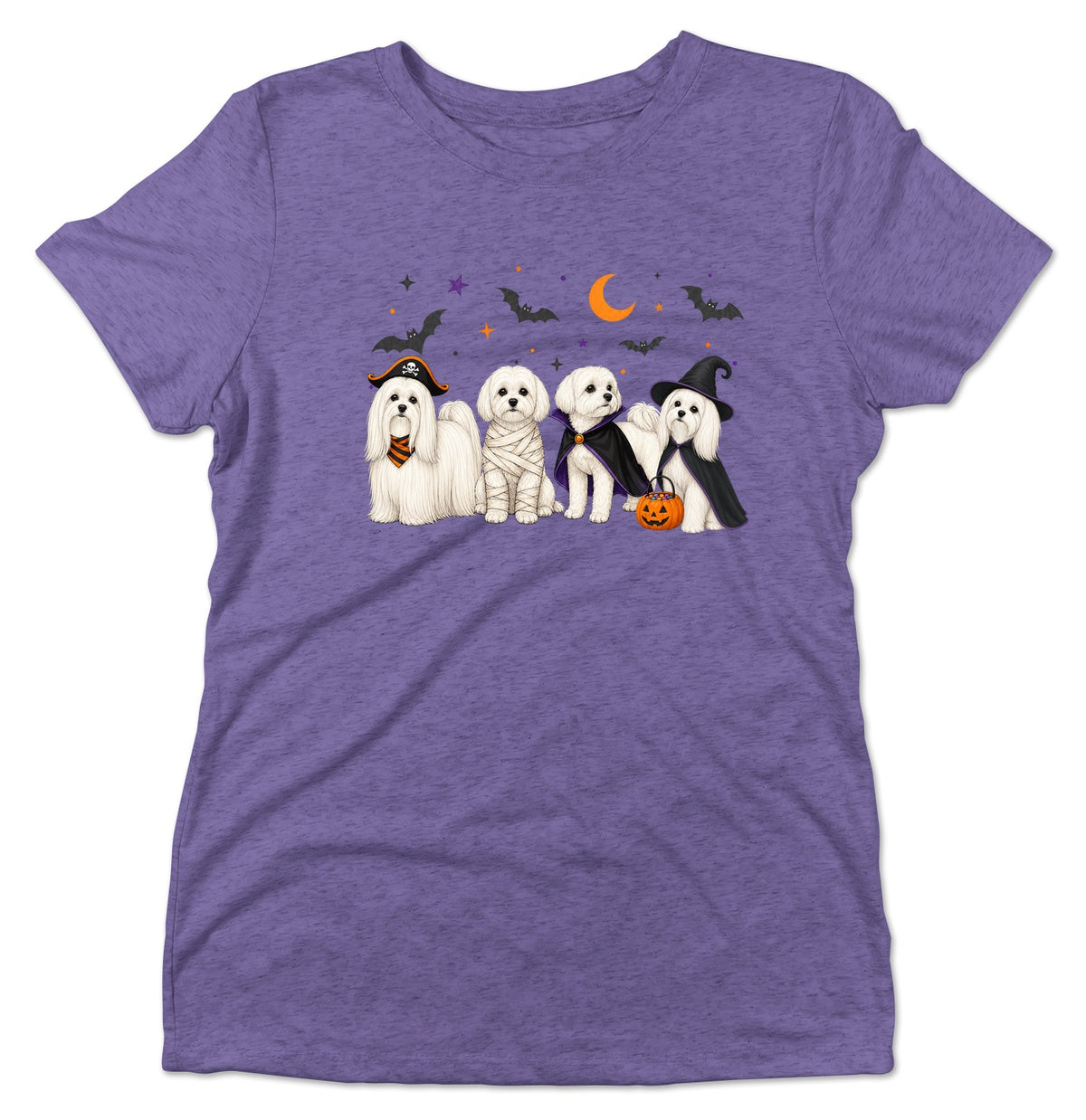 Maltese Halloween Lineup - Women's Tri-Blend T-Shirt