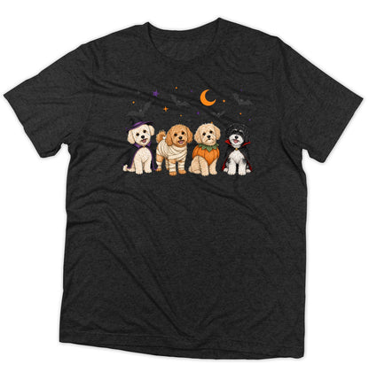 Maltipoo Halloween Lineup - Adult Tri-Blend T-Shirt