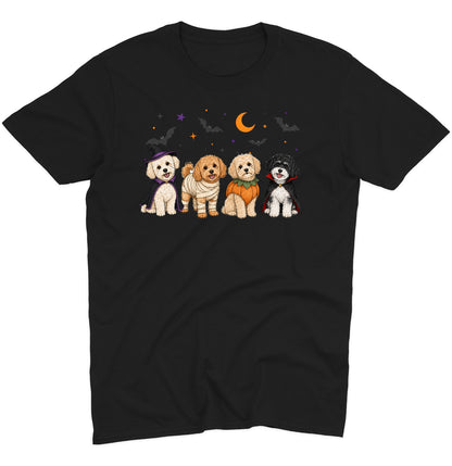 Maltipoo Halloween Lineup - Adult Unisex T-Shirt