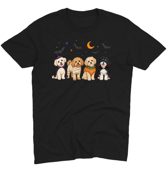 Maltipoo Halloween Lineup - Adult Unisex T-Shirt
