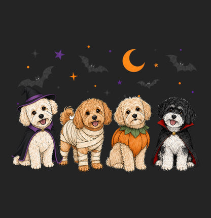 Maltipoo Halloween Lineup - Women's Tri-Blend T-Shirt