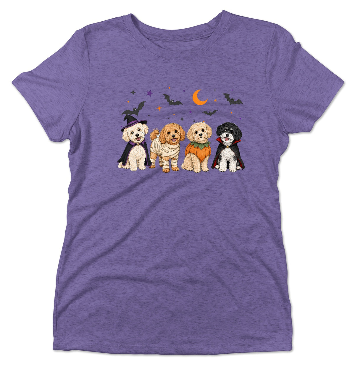 Maltipoo Halloween Lineup - Women's Tri-Blend T-Shirt