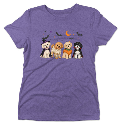 Maltipoo Halloween Lineup - Women's Tri-Blend T-Shirt