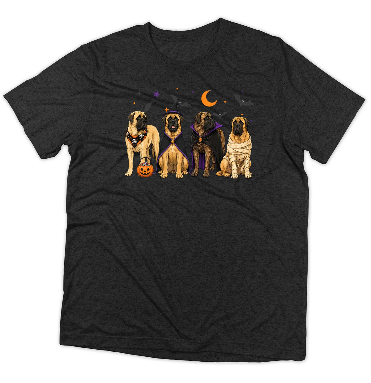 Mastiff Halloween Lineup - Adult Tri-Blend T-Shirt