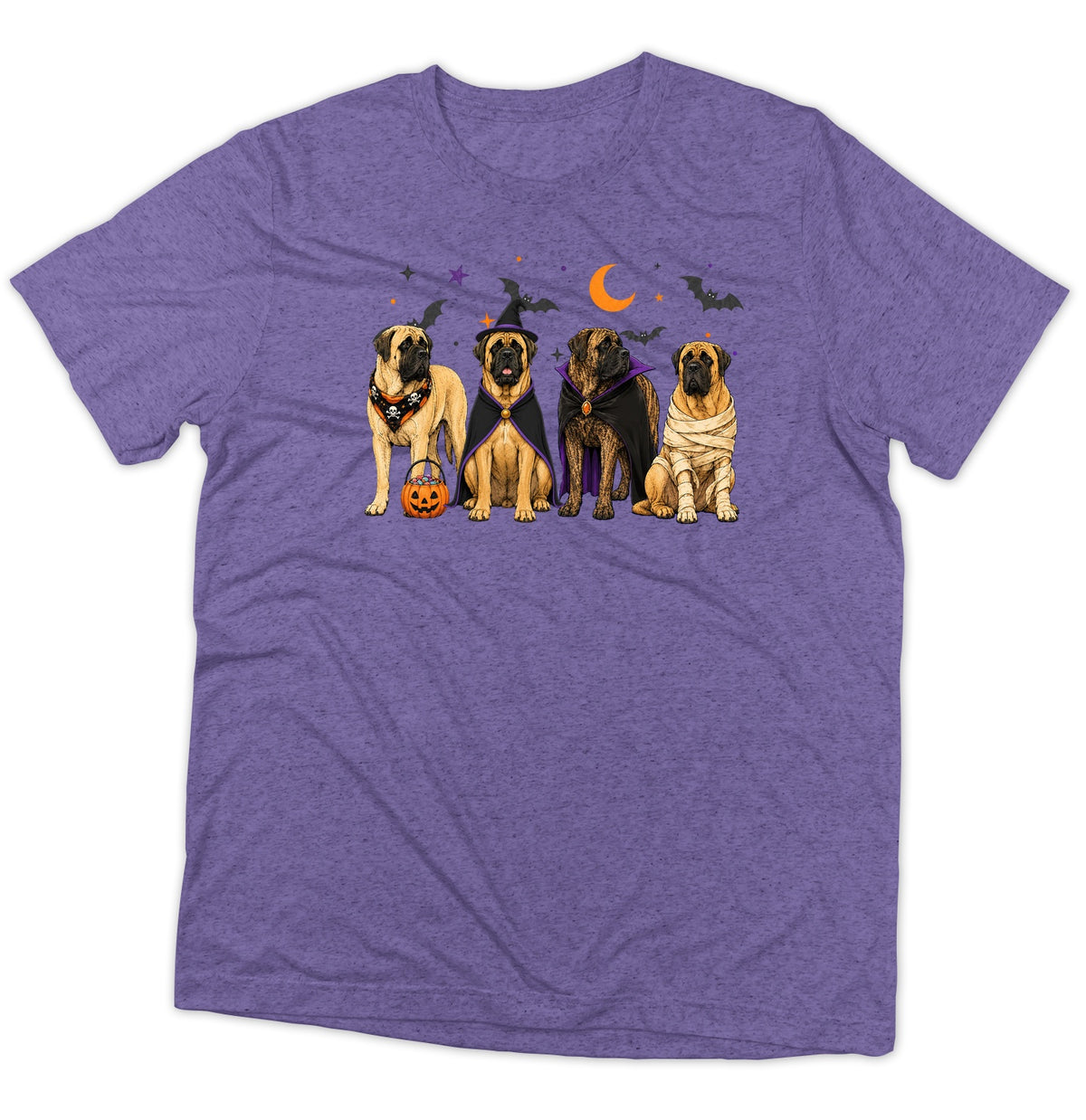 Mastiff Halloween Lineup - Adult Tri-Blend T-Shirt