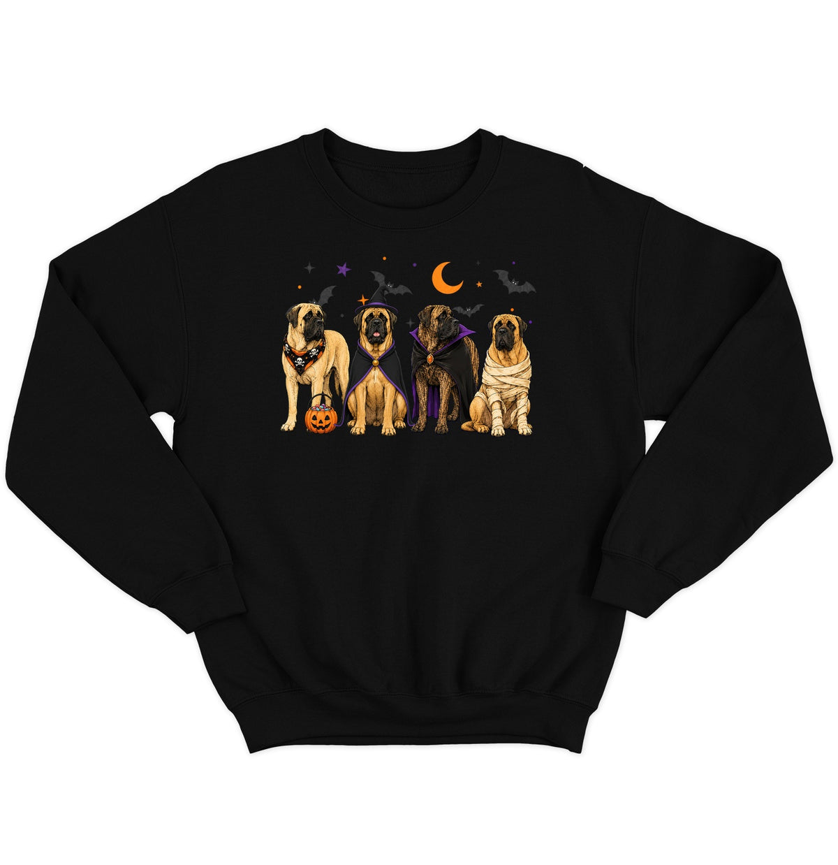 Mastiff Halloween Lineup - Adult Unisex Crewneck Sweatshirt