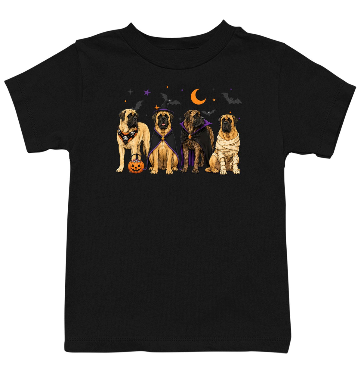 Mastiff Halloween Lineup - Kids Unisex T-Shirt