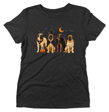 Mastiff Halloween Lineup - Women's Tri-Blend T-Shirt