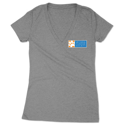 Michiana Humane Society Logo - Women's V-Neck Tri-Blend T-Shirt