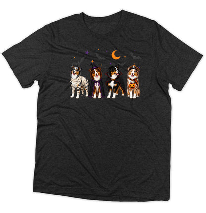 Miniature American Shepherd Halloween Lineup - Adult Tri-Blend T-Shirt