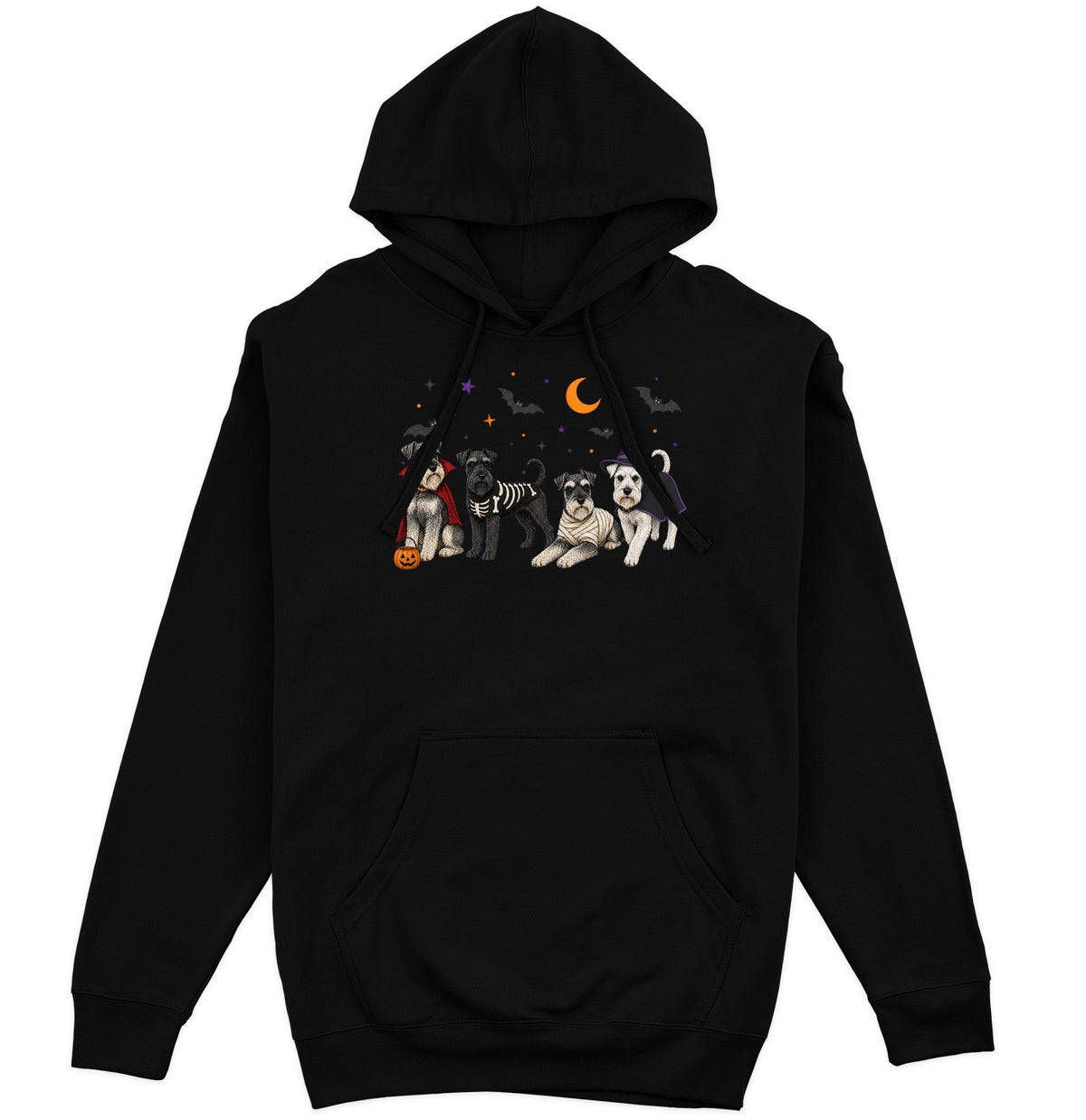 Miniature Schnauzer Halloween Lineup - Adult Unisex Hoodie