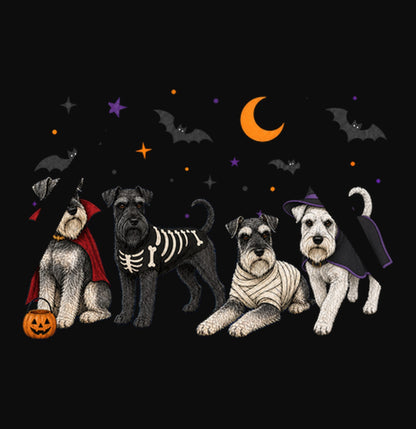 Miniature Schnauzer Halloween Lineup - Adult Unisex Hoodie