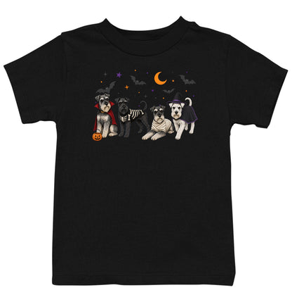 Miniature Schnauzer Halloween Lineup - Kids Unisex T-Shirt