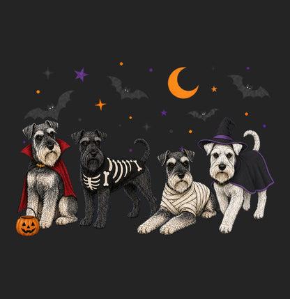Miniature Schnauzer Halloween Lineup - Women's Tri-Blend T-Shirt