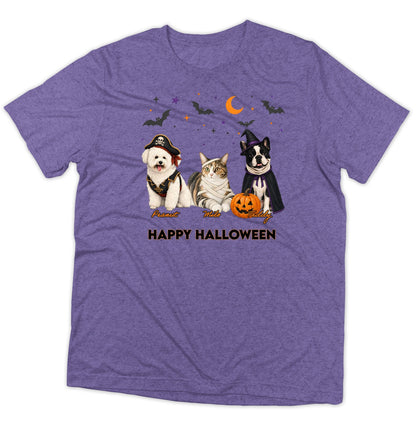 My Pets Halloween Lineup - Adult Tri-Blend T-Shirt