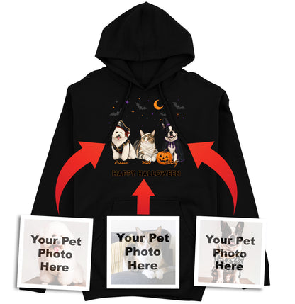 My Pets Halloween Lineup - Personalized Custom Adult Unisex Hoodie