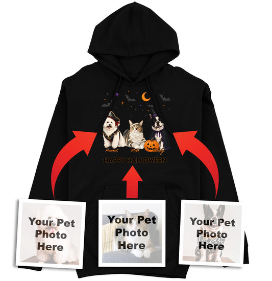 My Pets Halloween Lineup - Personalized Custom Adult Unisex Hoodie