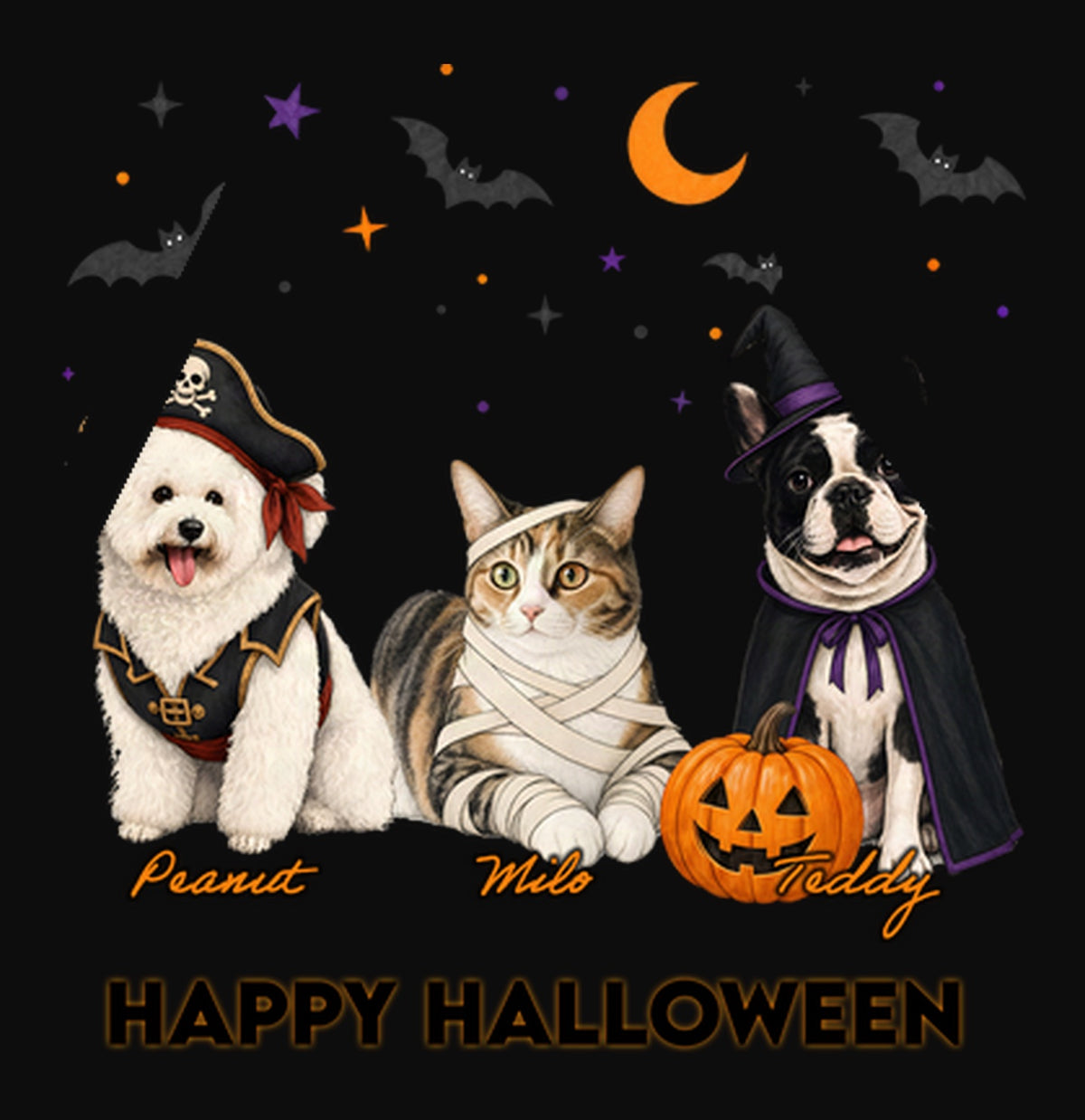 My Pets Halloween Lineup - Adult Unisex Hoodie