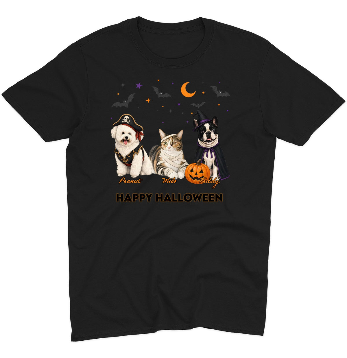 My Pets Halloween Lineup - Adult Unisex T-Shirt
