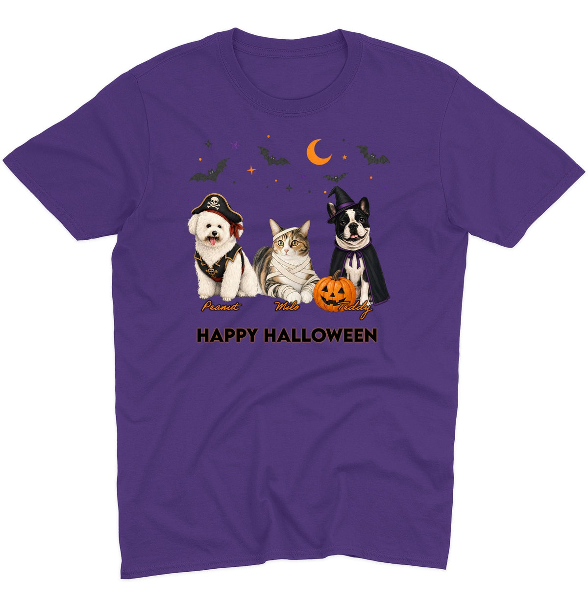 My Pets Halloween Lineup - Adult Unisex T-Shirt