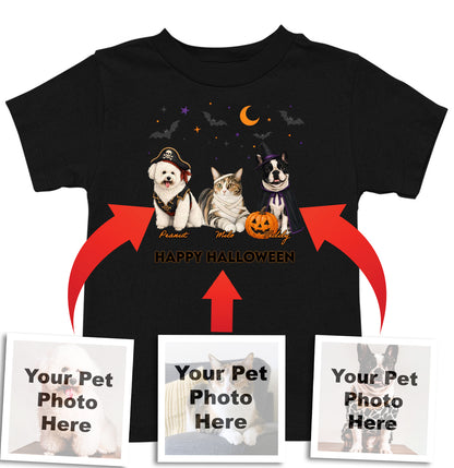 My Pets Halloween Lineup - Personalized Custom Kids Unisex T-Shirt