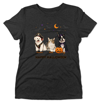 My Pets Halloween Lineup - Women's Tri-Blend T-Shirt