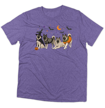 Norwegian Elkhound Halloween Lineup - Adult Tri-Blend T-Shirt