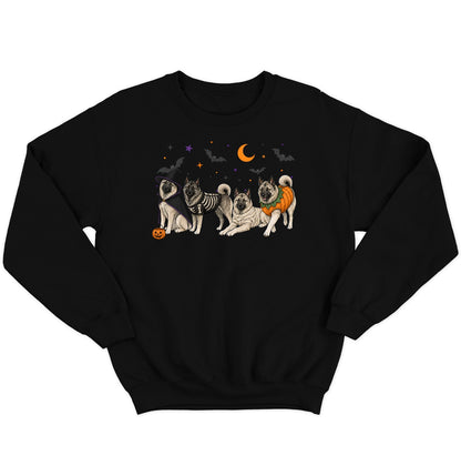 Norwegian Elkhound Halloween Lineup - Adult Unisex Crewneck Sweatshirt