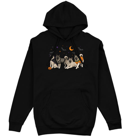 Norwegian Elkhound Halloween Lineup - Adult Unisex Hoodie