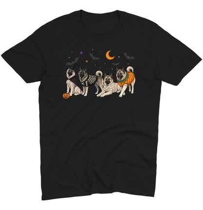 Norwegian Elkhound Halloween Lineup - Adult Unisex T-Shirt