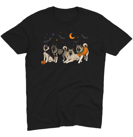 Norwegian Elkhound Halloween Lineup - Adult Unisex T-Shirt