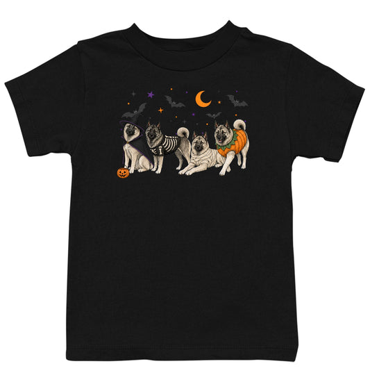 Norwegian Elkhound Halloween Lineup - Kids Unisex T-Shirt