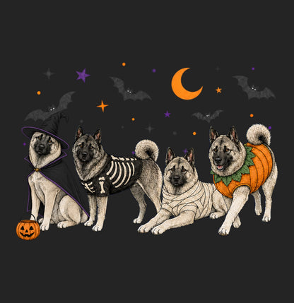 Norwegian Elkhound Halloween Lineup - Women's Tri-Blend T-Shirt