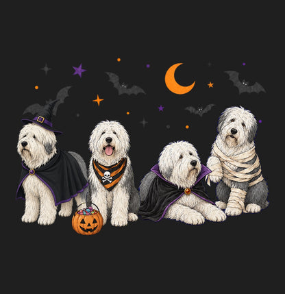 Old English Sheepdog Halloween Lineup - Adult Tri-Blend T-Shirt